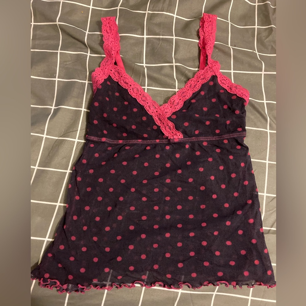 Tommy Hilfiger sheer polka dot sleep tank top size M